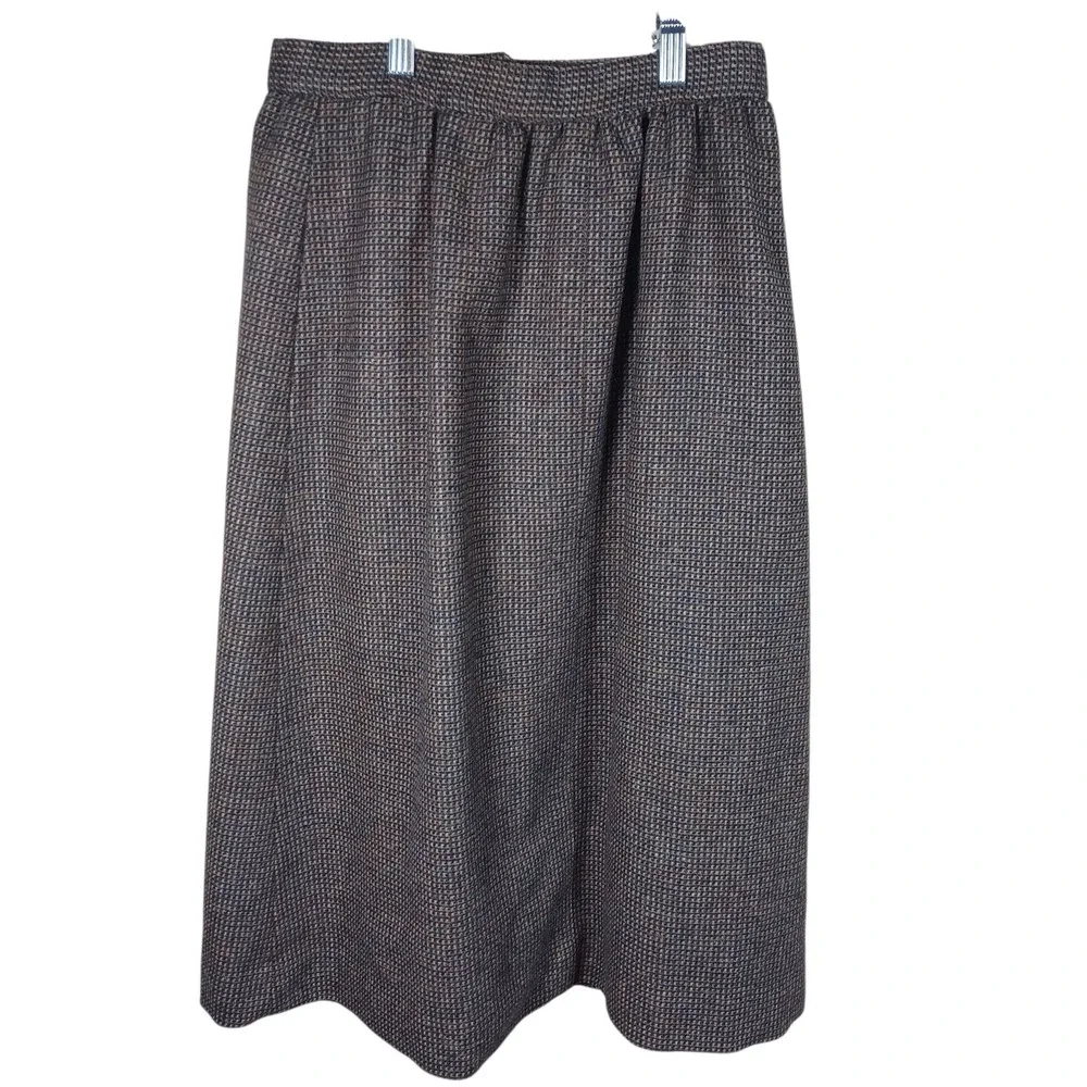 Evan Picone Vintage Dark Academia Wool A Line Union Made School Uniform Skirt 10